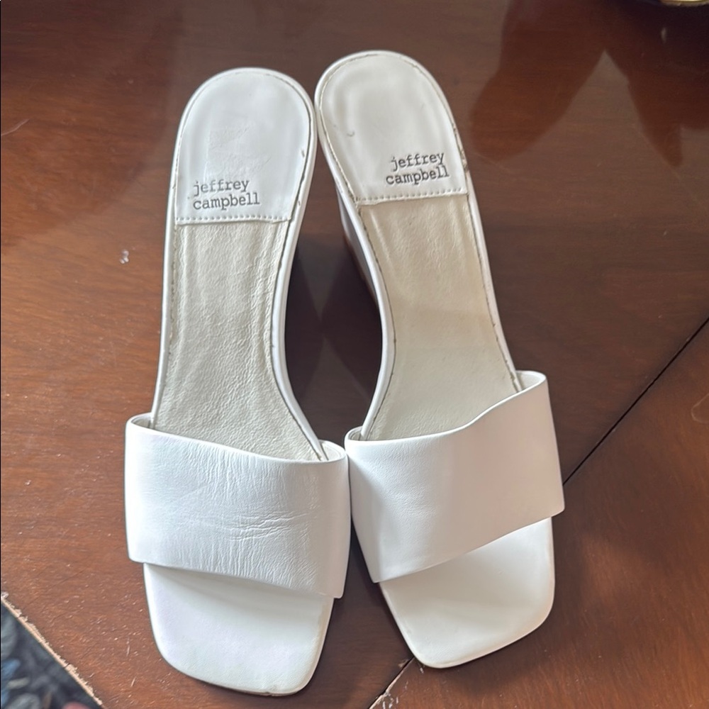 Jeffrey Campbell White Women's Slide Sandals